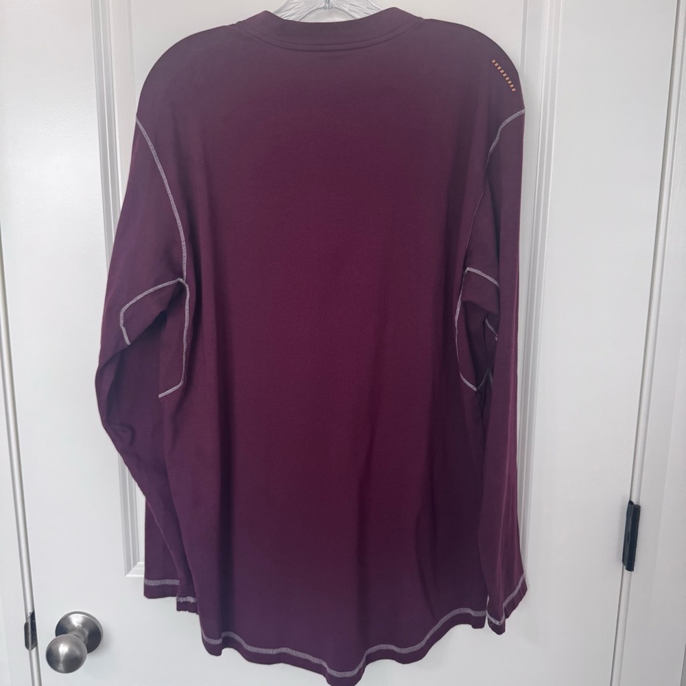Ariat Rebar Long-Sleeve 3-Button Henley Work Shirt, Burgundy, Large, EUC - Picture 8 of 11